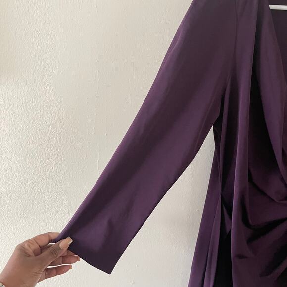 Diane von Furstenberg Oletta Faux Wrap Dress Womens 10 Purple Classic DVF Style - Picture 3 of 9